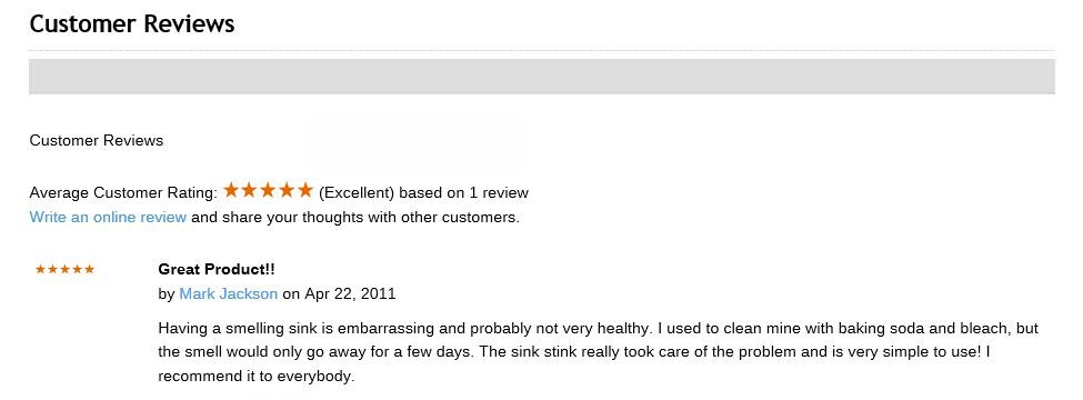 Sink Stink Customer Reviews